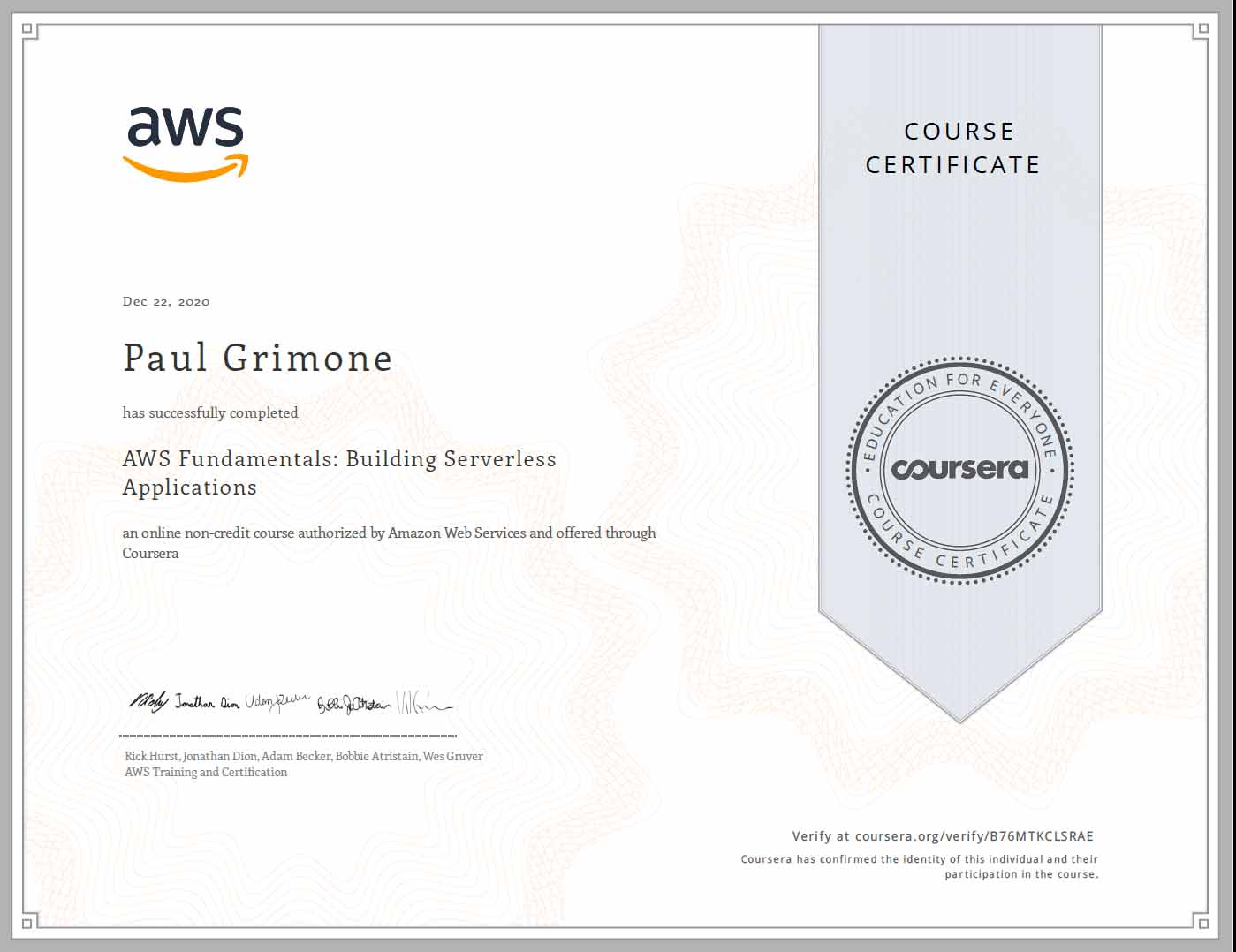 AWS Building Serverless Applications