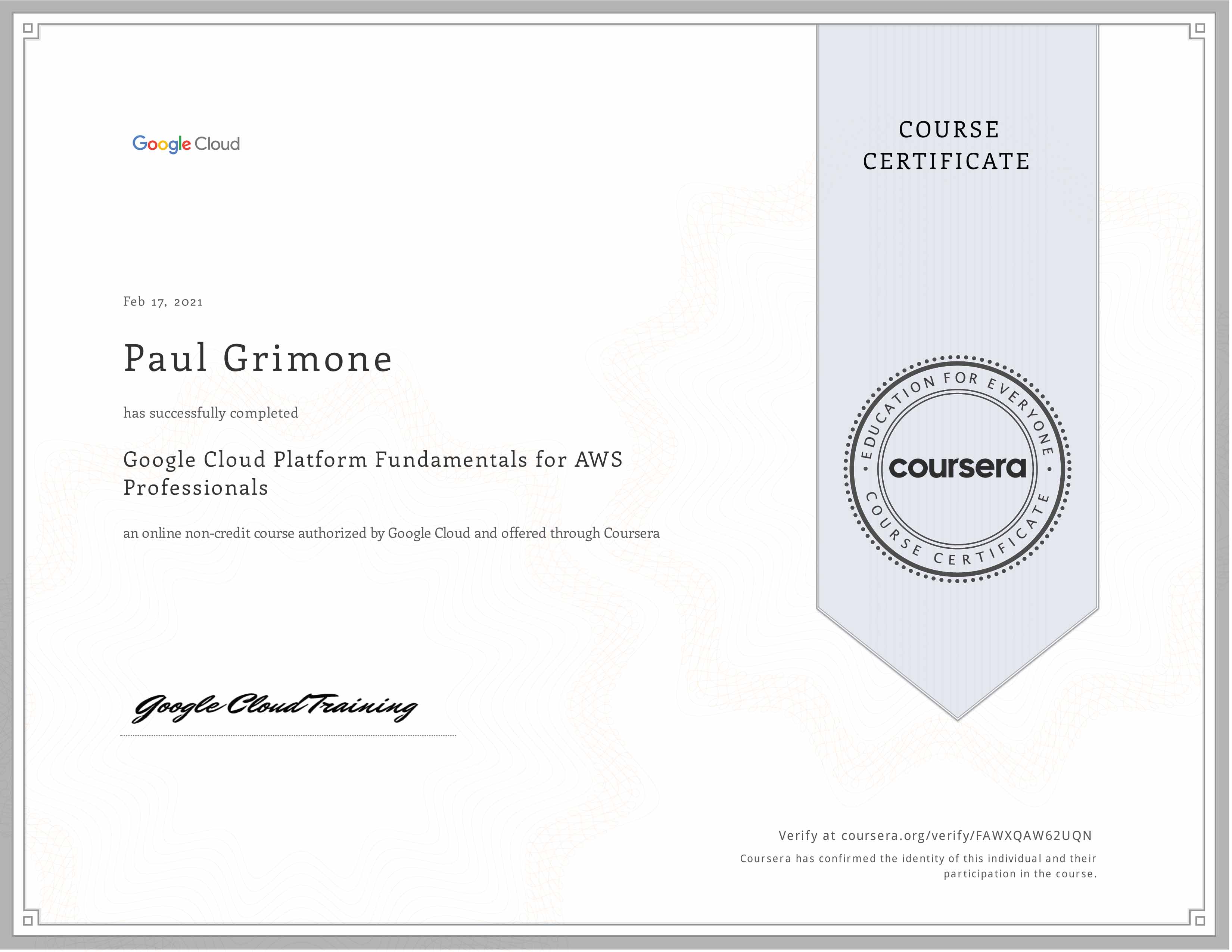 Google Cloud Platform Fundamentals